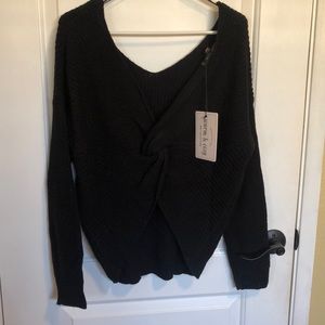 Open Back Black Sweater